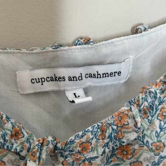 Cupcakes and Cashmere Large Floral Ruffle Sleeveless Mini Dress - Picture 7 of 7